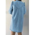 thumbnail image 2 of I AM A FASHION JUNKY Myosotis Ruffled V Neck Buttoned Shift Denim Dress (Myosotis, M, 95%Cotton+5%Polyester), 2 of 8