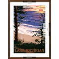 thumbnail image 5 of Art.com Lake Michigan - Sunset on Beach Art Print by Lantern Press, Brown Frame Wall Art, 21" x 29", 5 of 5