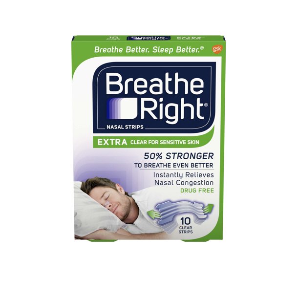 Breathe Right Extra Clear DrugFree Nasal Strips for Nasal Congestion