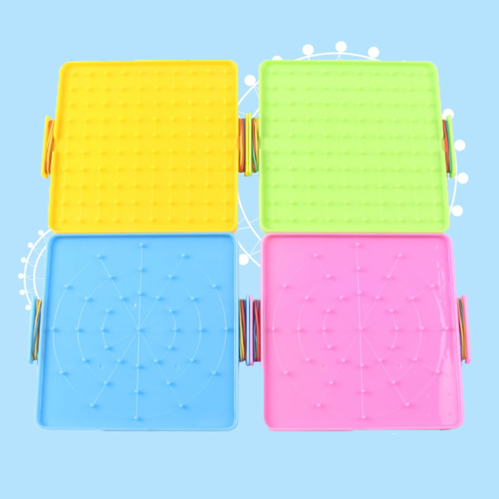 4X 16X16CM DOUBLE-SIDED ARRAY NAIL GEOBOARDS CHILDREN EDUCATIONAL TOY GIFT COAL 