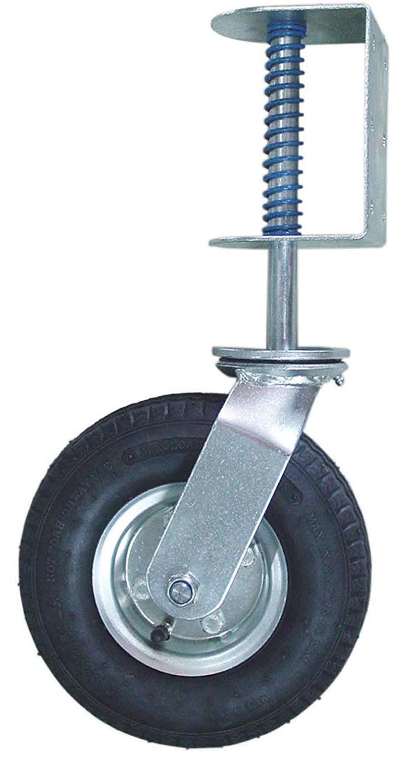 4-Inch Spring Loaded Gate Caster Rubber Wheel 125-lb Wood or Chain Link Fences 