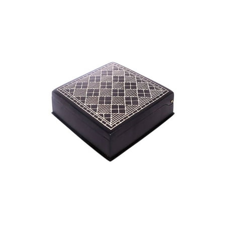 Black Multiutility Box - Bidri Art - Silver Inlay Work