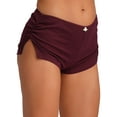 thumbnail image 4 of Eandarui Women Pajama Shorts Y2k Aesthetic Low Waist Side Slit Micro Shorts Bodycon Bottoms Sleep Burgundy L, 4 of 7