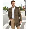 thumbnail image 3 of COOFANDY Men's Wool Blend Peacoat - Winter Trench Style, Notched Lapel & Single Breasted, with Pockets, 3 of 8