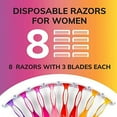 thumbnail image 2 of BIC Soleil SMOOTH COLORS Disposable Razors for Women Sensitive Skin Razor With Aloe Vera and Vitamin E Lubricating Strip and 3 Blades, 8 Piece Razor Set, 2 of 7