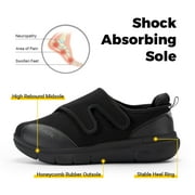 FitVille Mens Walking Shoes Extra Wide Width Orthopedic Diabetic Shoes for Men (Black, 11.5 Xx-Wide)