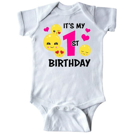 

Inktastic Its My 1st Birthday with Emojis Gift Baby Girl Bodysuit