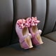 thumbnail image 5 of Zapatos de vestir con lazo de purpurina Nikou para niños y niñas Cuero sintético rosa 30, 5 of 13