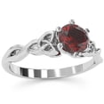 thumbnail image 2 of Celtic Trinity Knot Lab-Created Ruby Engagement Ring In 14k White Gold, 2 of 6