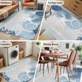 thumbnail image 6 of Summer Marine Life Washable Area Rug 3 x 5 ft Ocean Coral Coastal Starfish Conch Retro Wood Grain, Soft Non Slip Rugs Stain Repellent Indoor Felt Carpet for Living Dining Room Bedroom Home Office, 6 of 9