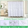 thumbnail image 4 of Floral Shower Curtain Botanical Print Fabric Shower Curtain with 12 Hooks, Waterproof Watercolor Vintage Farmhouse Bathroom Decor, 70.8" x 70.8", 4 of 8