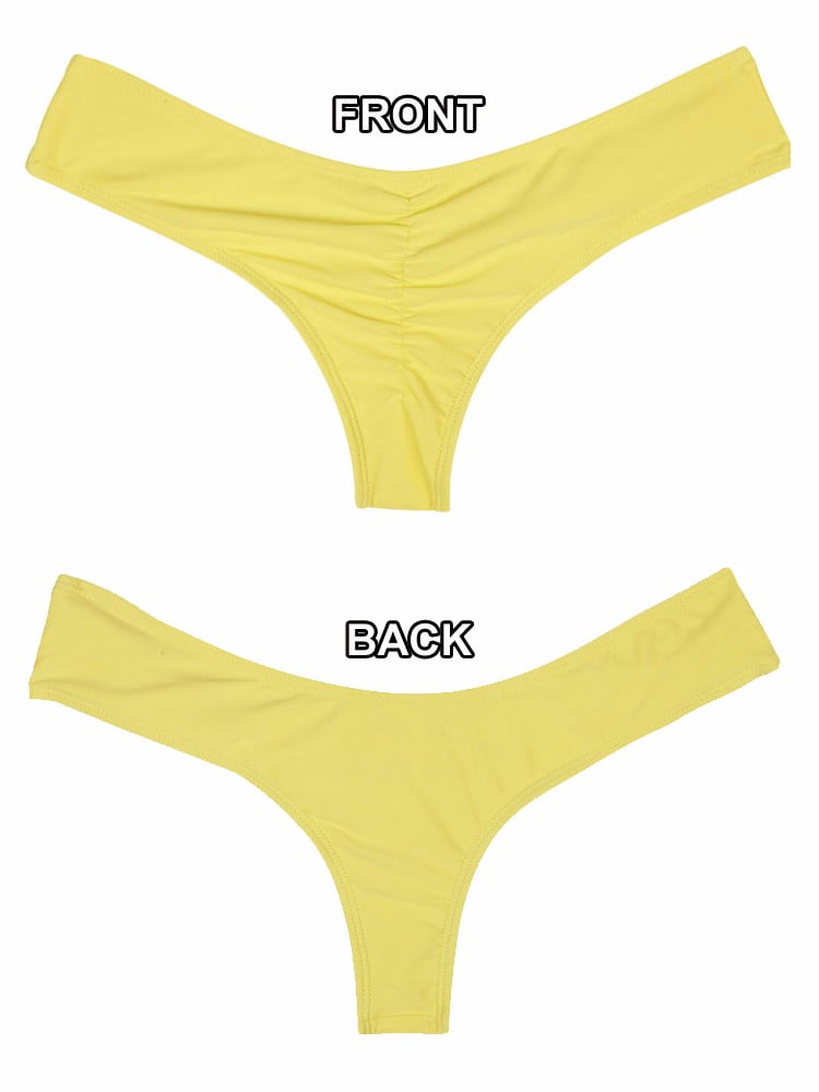 ruched cheeky swim bottoms
