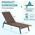 thumbnail image 3 of AECOJOY Patio Metal Lounge Chairs for Outside Adjustable Outdoor Chaise Lounge for Outside Pool Set of 2 - Brown, 3 of 8