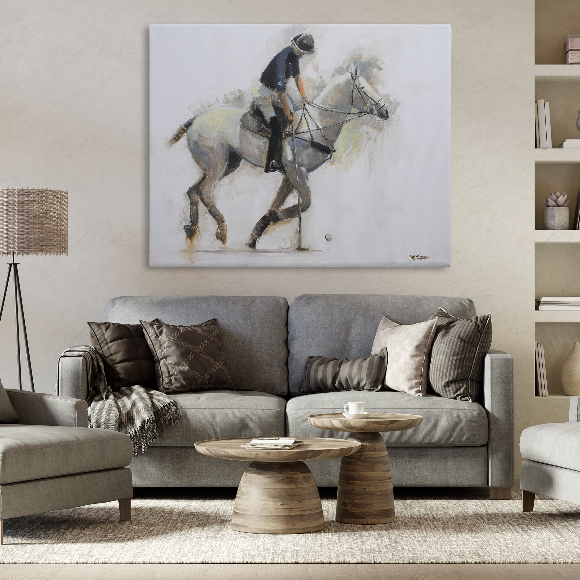Stupell Industries Polo Rider in Motion Canvas Wall Art, design by Jadei Graphics