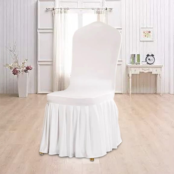 RYDCOT Round Back Dining Chair Cover, Stretch Chair Cover for Dining Room Kitchen Elastic Fitting Dining Chair Covers Solid Color Dining Chairs Slipcovers Chair Protector Cover for Hotel (1Pcs)