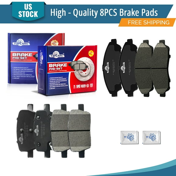 YXPCARS 8PCS Ceramic Brake Pads for Buick Enclave Chevrolet Traverse 2018-2020 Blazer 2019-2020 GMC Acadia 2017-2020, Front & Rear(D1280 D1914)