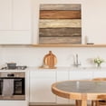 thumbnail image 6 of Farmhouse Beige Brown Wall Art Painting on Canvas, Vintage Wooden Striped Canvas Art Home Prints Wall Art Framed Modern Artwork for Living Room Bedroom Wall Decor 20x20in, 6 of 9