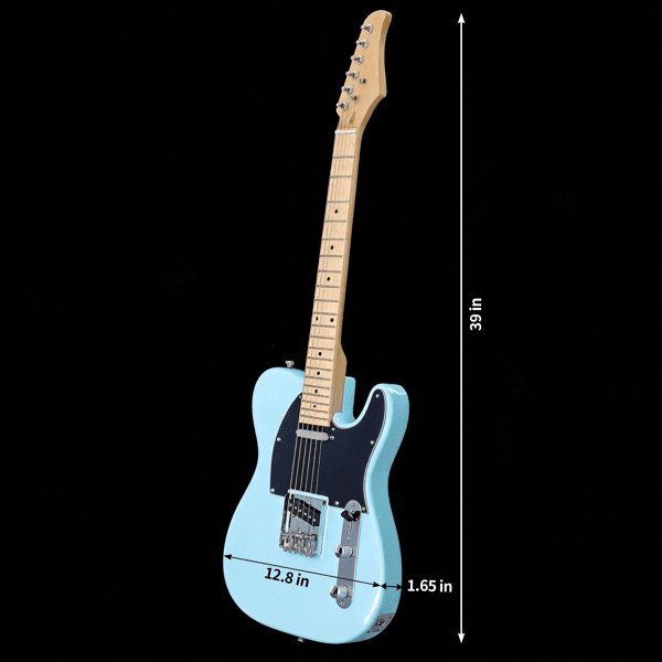 Maple Fingerboard Electric Guitar SS Pickup, Transparent Sky Blue