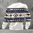 thumbnail image 2 of Chemises pour Hommes à Manches Longues Décontractées Imprimées Robustes Ethniques à Col Rond Haut de Rue avec Quart de Fermeture Éclair, Chemises de Travail en Polyester à Manches Longues pour Usage Quotidien, 2 of 3