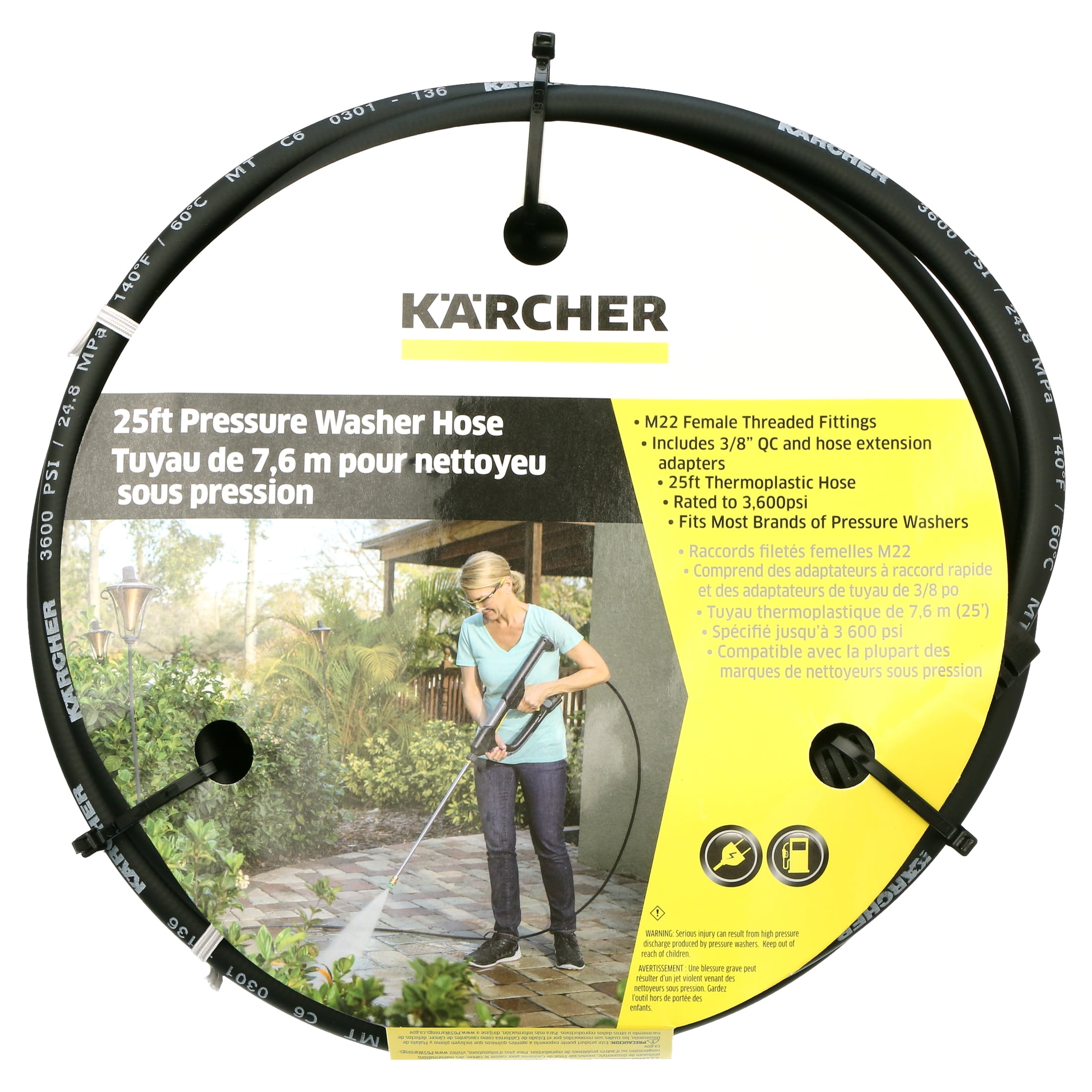 Karcher 25 ft. Replacement Hose for Gas and Electric Pressure Washers, 3600 PSI Rating