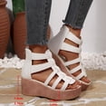 thumbnail image 6 of Hurxie Hurxie Women's Platform Wedges Heels Open Toe Summer Espadrilles Sandals with Adjustable Straps White 7.5, 6 of 7