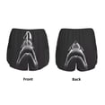thumbnail image 3 of Hirioo Black And White Shark for Women's Double Layer Athletic Shorts High-Performance Gym Shorts with Inner Pocket, Elastic Waistband-XX-Large, 3 of 7