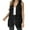 562#Black, variant on Harpily Women's Slim-Fit Tank, Womens Fringe Vest 70s Costume Sleeveless Western Faux Suede Tassel Leather Outerwear