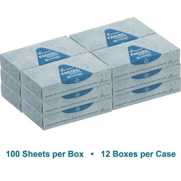 Soft 2-Ply Facial Tissue (100-Sheets per Flat Box, 12-Boxes per Pack)