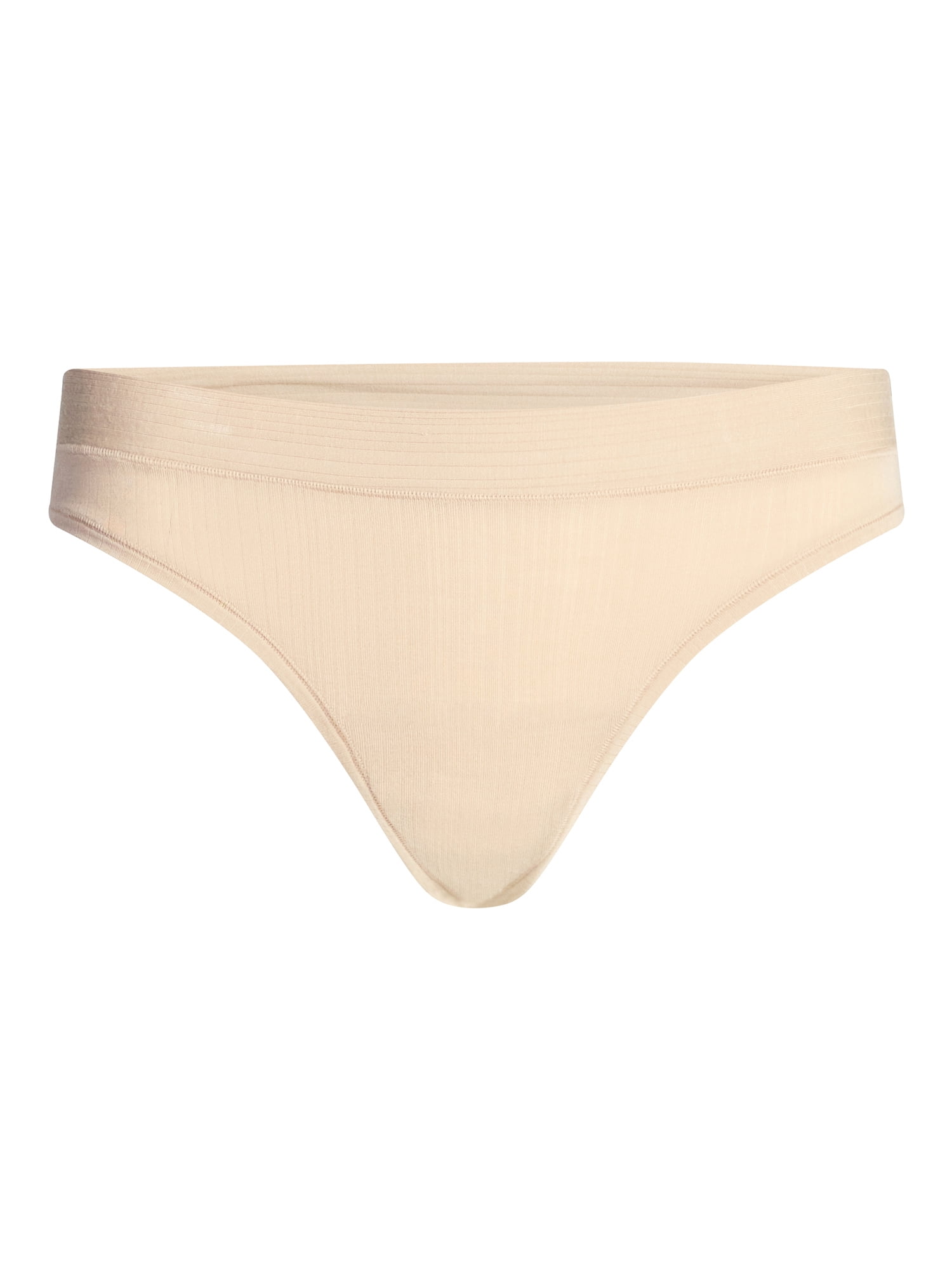 Joyspun Women's Ribbed Modal Thong Panties, 3-Pack, Sizes XS-3XL