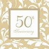 Gold Elegant Scroll 50th Anniversary Beverage Napkins (16ct)