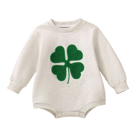 LIIPEE Baby Boys Long Sleeve Bodysuits Fashion Embroidery Crew Neck Onesies Kids Autumn Winter Cute Comfortable Daily Crawling Clothing 0-3 M