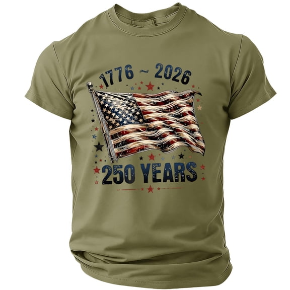 LWavelet Men Graphic Tees T Shirt American Flag Shirts for Men Patriotic USA T-Shirt Casual Crewneck Tee