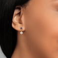 thumbnail image 4 of Gem Stone King 14K Yellow Gold White Moissanite and Blue Created Sapphire Drop Dangle Earrings for Women (0.74 Cttw, Gemstone Birthstone, Round 4MM and 3MM), 4 of 4