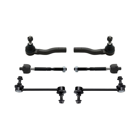 PartsW - 6 Pc Front Suspension Kit Stabilizer Sway Bar Links & Tie Rod Ends Outer Inner
