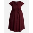 thumbnail image 4 of Terra & Sky Women’s Plus Cotton Eyelet Fit and Flare Dress with Short Sleeves, Sizes 0X-5X, 4 of 4