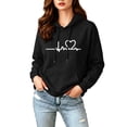 thumbnail image 6 of Ounisa Women's Thick Fleece Heart Print Long Sleeve Hooded Sweatshirt, Plush Warm Pullover with Soft Lining for Winter Comfort, 6 of 9