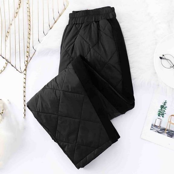 Sevevn Pants for Women Women's Winter Lingge High Waisted Insulation Thickened Cotton Pants Family Gifts
