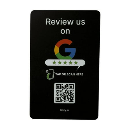 Limey NFC + QR Google Review Card – Slate - Boost Reviews with a Tap or Scan