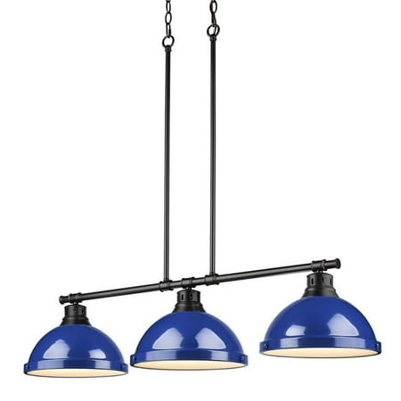 Golden Lighting 3602 3lp Blk Be Duncan 3 Light Linear Pendant With Blue Shades 44 Black Canada - Golden Lighting 3 Light Pendant Golden Lighting 3602 3lp Blk Be Duncan 3 Light Linear Pendant With Blue Shades 44 Black Canada - Golden Lighting 3 Light Pendant