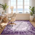 thumbnail image 3 of Design&I 9'x12' Washable Area Rug Tie Dye Interlocking Motif Marbled Gradient Contemporary Purple for Great Room, Large Living Giant Skid-Resistant, 3 of 7