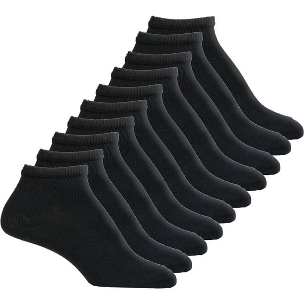 Gildan - Gildan Ladies NoShow Comfort Toe Socks 10-pack, Black ...