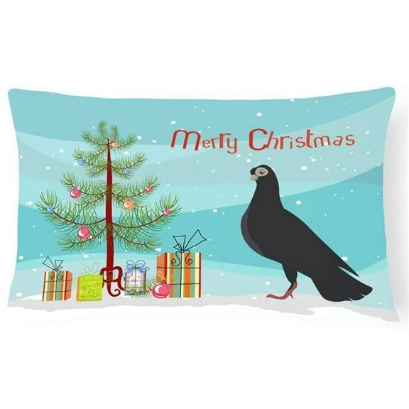 Carolines Treasures BB9314PW1216 Budapest Highflyer Pigeon Christmas Canvas Fabric Decorative Pillow, Teal, 12H x16W,