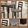 thumbnail image 5 of Furmax 6-Piece  Solid Wood Dining Table Set with 4 Chairs & 1 Bench,  58"  Table  for 4-6 People, Perfect for Family Kitchen/Dining Room/Restaurant with Linen Fabric For Softness, Black and Grey, 5 of 7