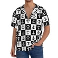 thumbnail image 3 of Xecao offers the Nautical Anchors1 for Men's Casual Short-sleeved Shirt, a button-up collared shirt with a pocket, perfect for beach vacations and yacht travel in the 3X-Large size., 3 of 7