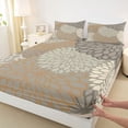 thumbnail image 3 of Homewish Aztec Dahlia Full Size Sheets,Boho Bohemain Floral Bed Sheets,Brown Gray Sheet Sets For Teens,Luxury Bedroom Decor,4pcs, 3 of 7