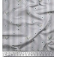 thumbnail image 1 of Soimoi Gray Silk Fabric Dot & Leaves Stripe Print Sewing Fabric Yard 42 Inch Wide, 1 of 3