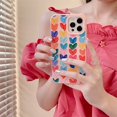 thumbnail image 2 of Colorido Polka Daub Hearts Casetifg Marca Silicona Funda Para iPhone 11 12 13 14 Pro Max Cubierta De Fibra Suave TPU Lujo A Prueba De Golpes Proteger La Carcasa Del Teléfono Con Caja, 2 of 3