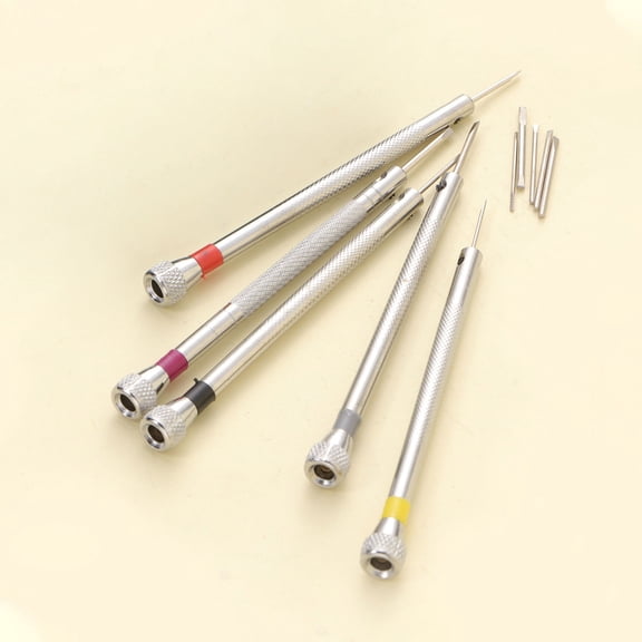 Masteelf Durable Silver Screwdriver Repair Kit for Eyeglasses, Sunglasses, Watches, and Jewelry  5 Pieces
