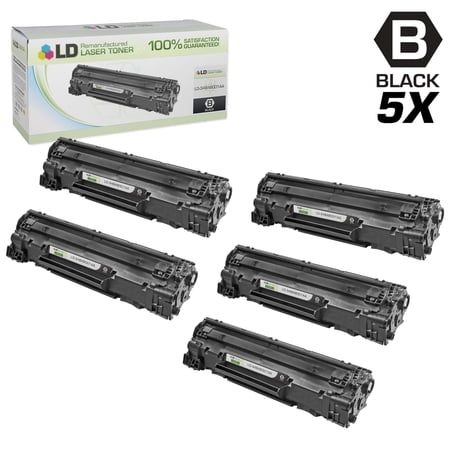 LD Remanufactured Replacement for Canon 3484B001AA Set of 5 Black Laser Toner Cartridges for use in Canon ImageClass LBP6000  LBP6030w  and MF3010 s