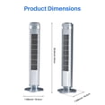 thumbnail image 2 of EDX Bladeless Tower Fan for Bedroom, 25ft/s High Velocity 28dB Quiet DC Fan, 5 Speeds 4 Modes, 12H Timer 64°Oscillating, Remote Standing Fan for Home Office Indoor, Silver, 2 of 10